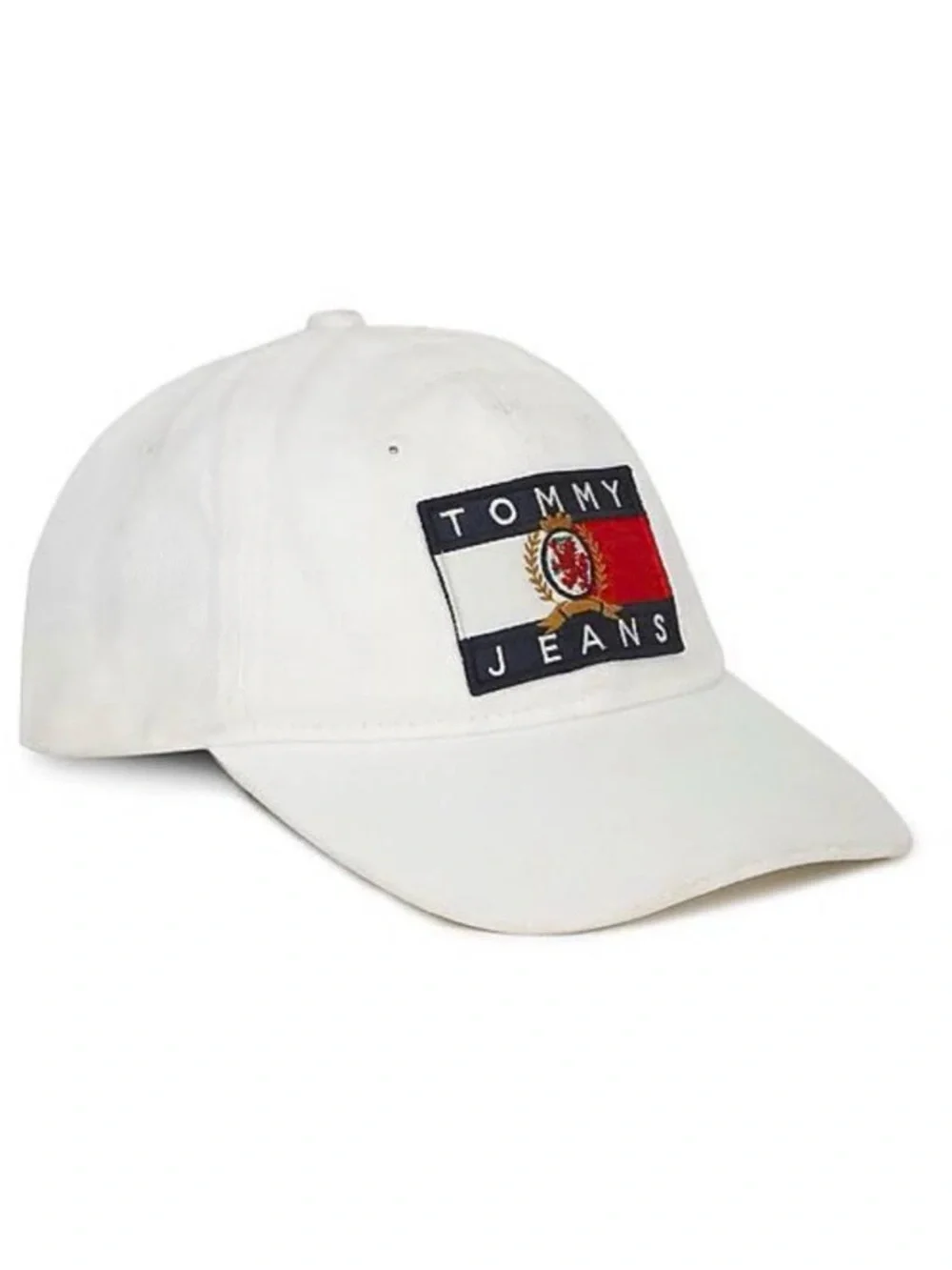 NWT Tommy Hilfiger White Appliqued Logo Twill Cap Heritage Adjustable OS